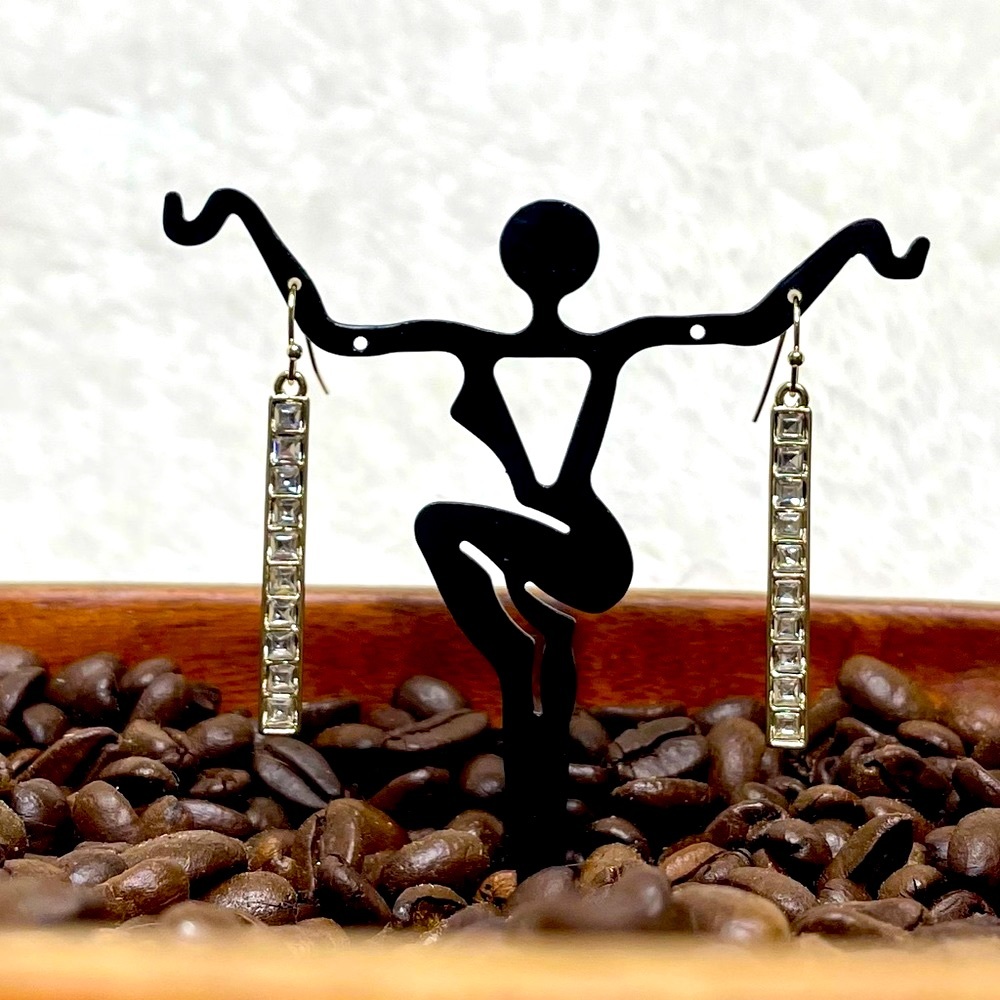 NWT,The Limited rhinestone,dangle,French hook,gold-tone earrings. Retail $24.95